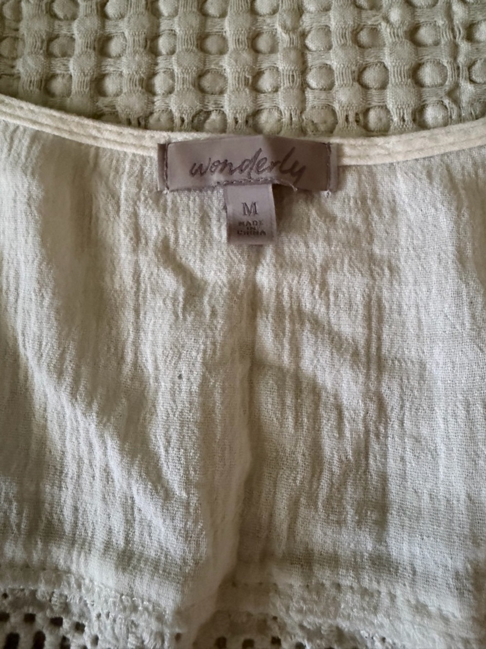 Wonderly Cream Button-Front Maxi Dress with Crochet Waist - Picture 2 of 3